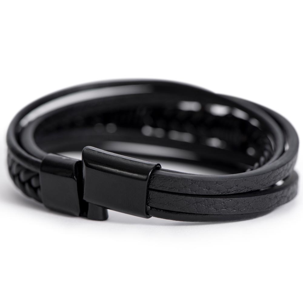 Armor of God cross bracelet, braided vegan leather, Ephesians 6:10-11
