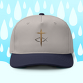 Watchman two-tone Christian snapback cap, light grey and midnight, front view