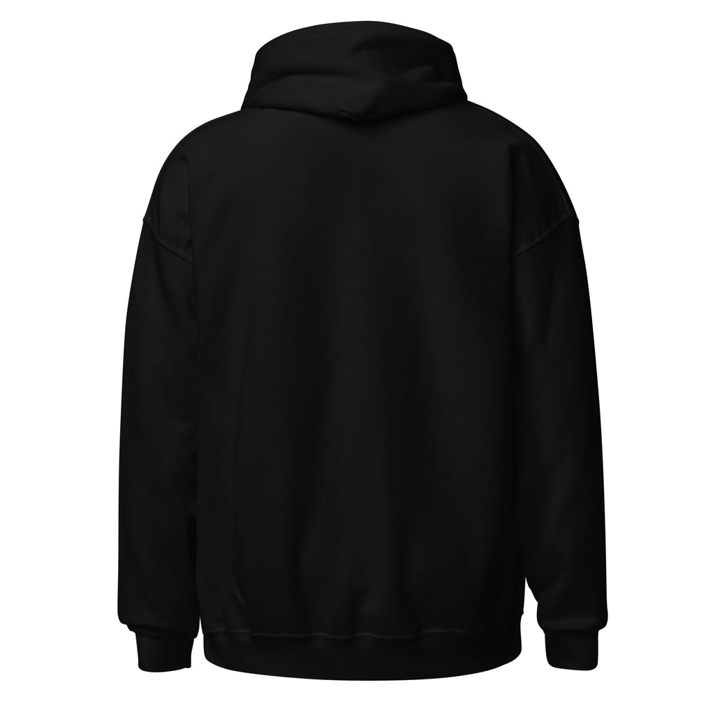 Rooted in Truth black Christian hoodie, back view