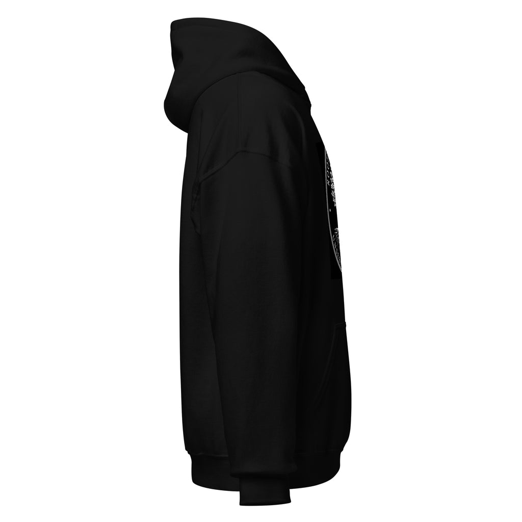 Rooted in Truth black Christian hoodie, right view