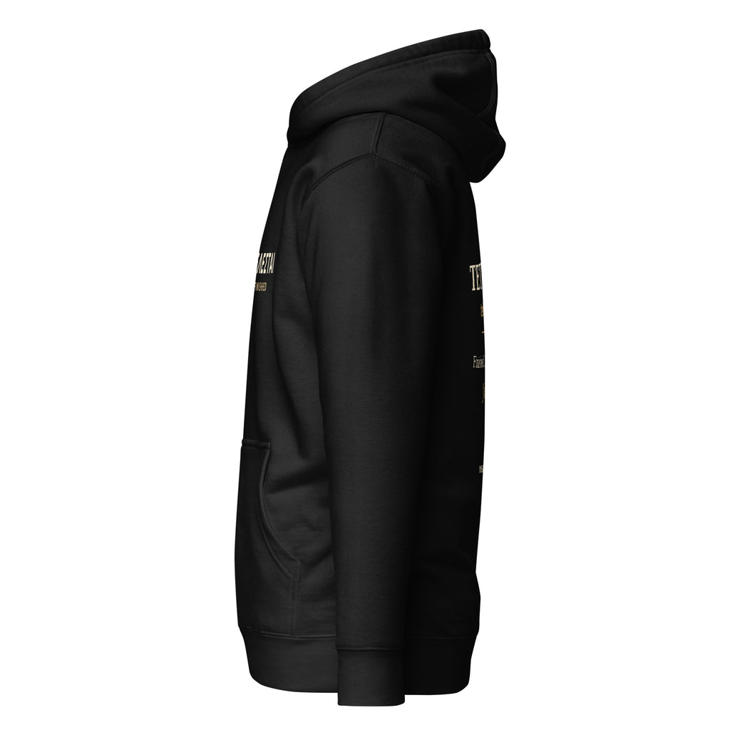 TETELESTAI It Is Finished Greek Bible study hoodie, John 19:30, black, left view